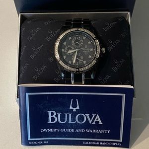 Bulova Men’s Black Watch with diamonds